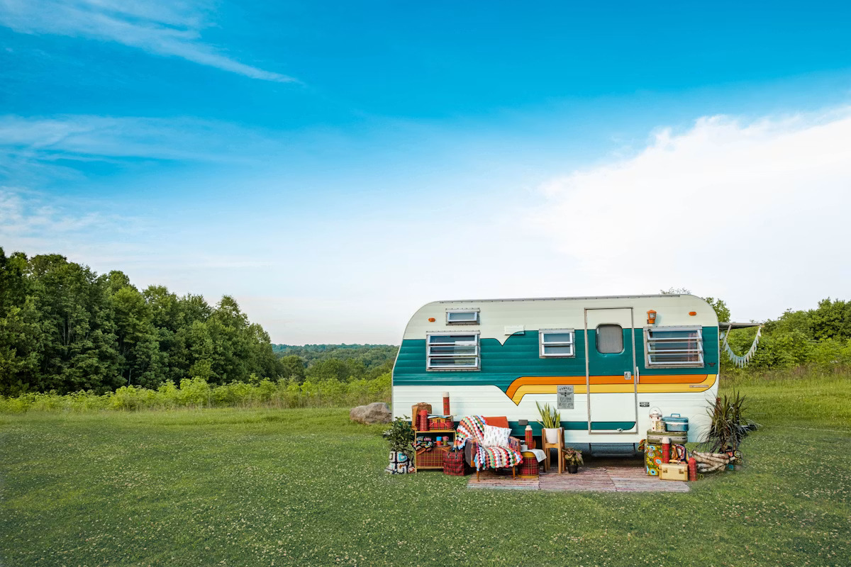 Caravan in nature